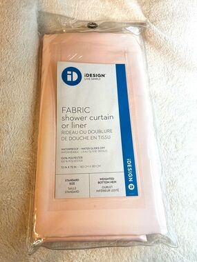 iDesign Pink Fabric Shower Curtain or Liner